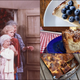 a collage of images of The Golden Girls and cheesecake